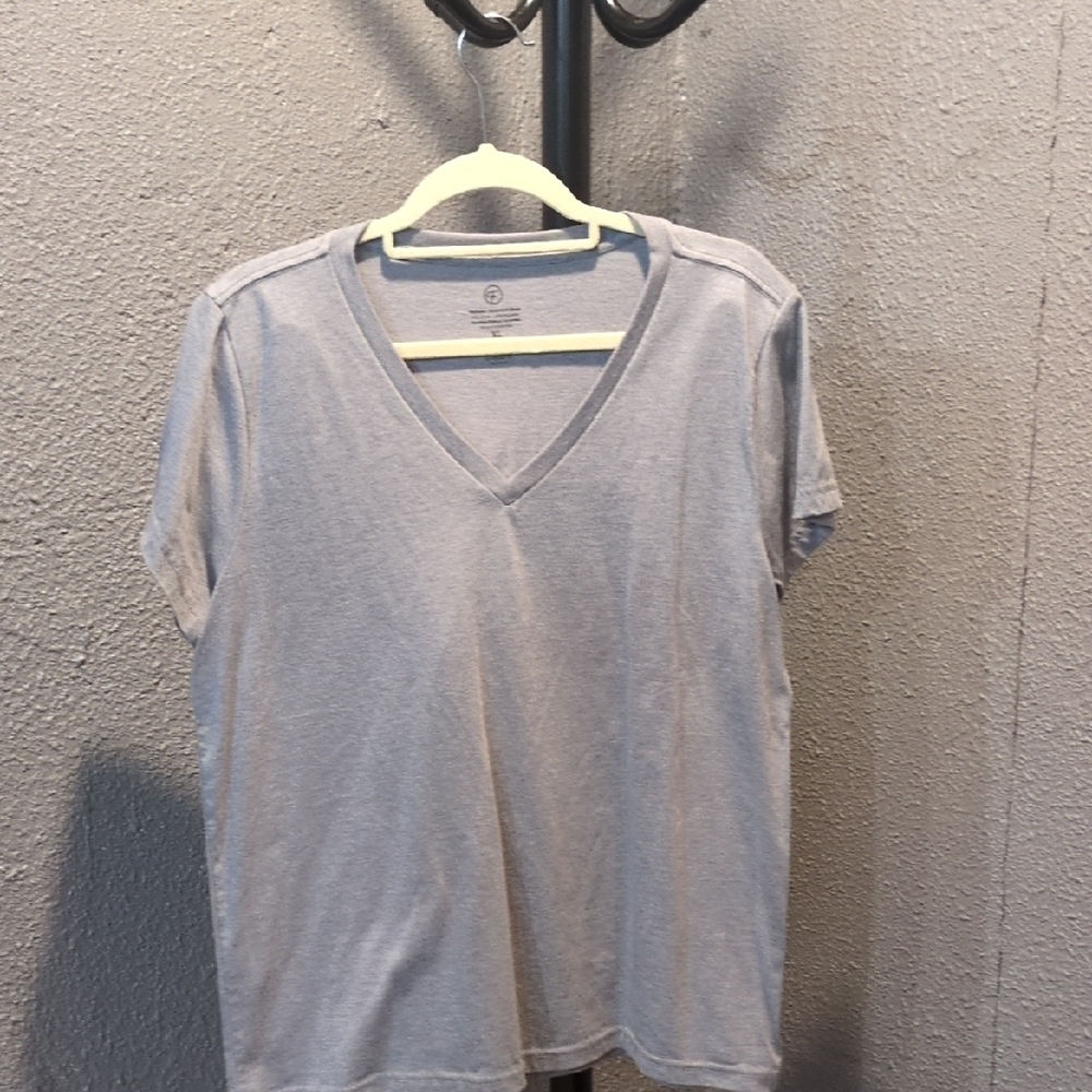 Gray V-Neck Women's Shirt